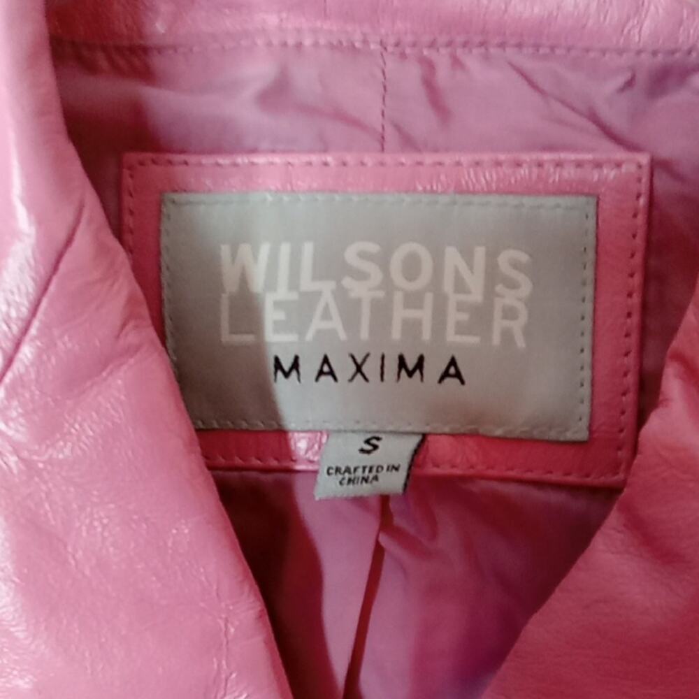 Wilsons Leather Maxima Women's Size Small Pink Leather Button-Up Jacket. Fun - Picture 2 of 10